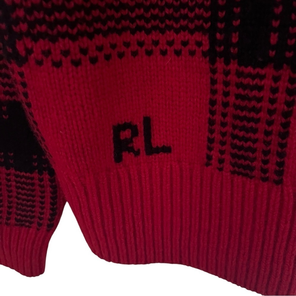 Polo Ralph Lauren Red Wool Blend Yankees Plaid Sweater - Picture 10 of 16
